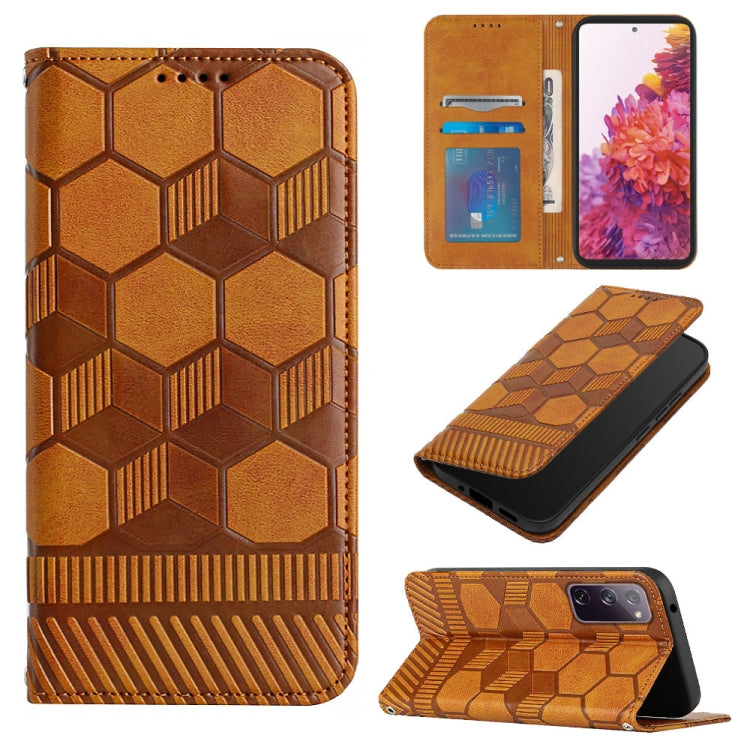 For Samsung Galaxy S20 FE 2022 / S20 FE 5G&4G / S20 Lite / S20 Fan Edition Football Texture Magnetic Leather Flip Phone Case