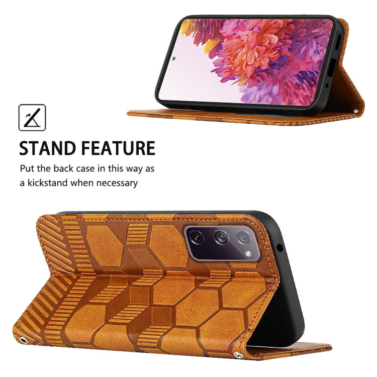 For Samsung Galaxy S20 FE 2022 / S20 FE 5G&4G / S20 Lite / S20 Fan Edition Football Texture Magnetic Leather Flip Phone Case