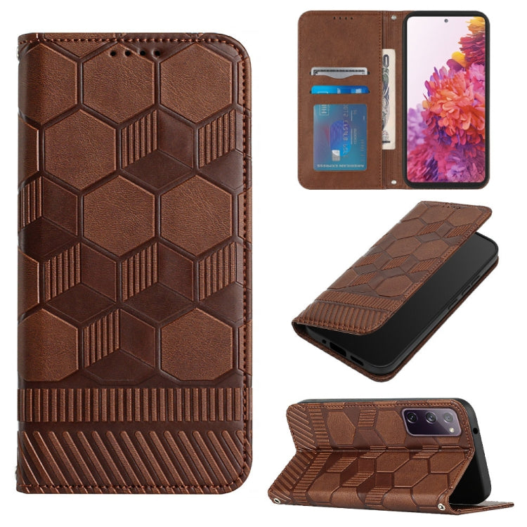 For Samsung Galaxy S20 FE 2022 / S20 FE 5G&4G / S20 Lite / S20 Fan Edition Football Texture Magnetic Leather Flip Phone Case