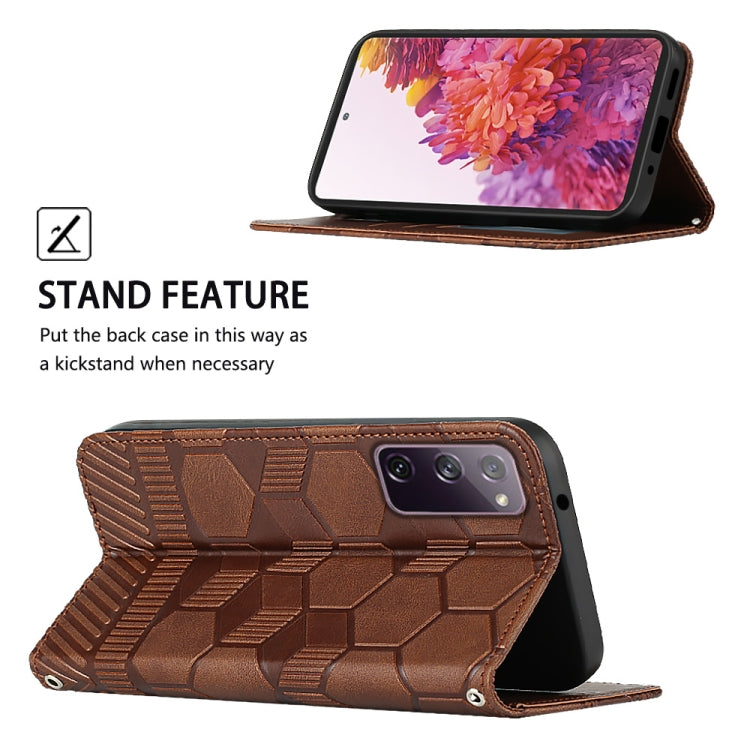 For Samsung Galaxy S20 FE 2022 / S20 FE 5G&4G / S20 Lite / S20 Fan Edition Football Texture Magnetic Leather Flip Phone Case