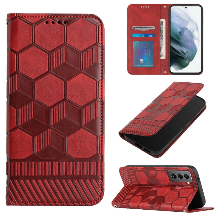 For Samsung Galaxy S21 5G Football Texture Magnetic Leather Flip Phone Case