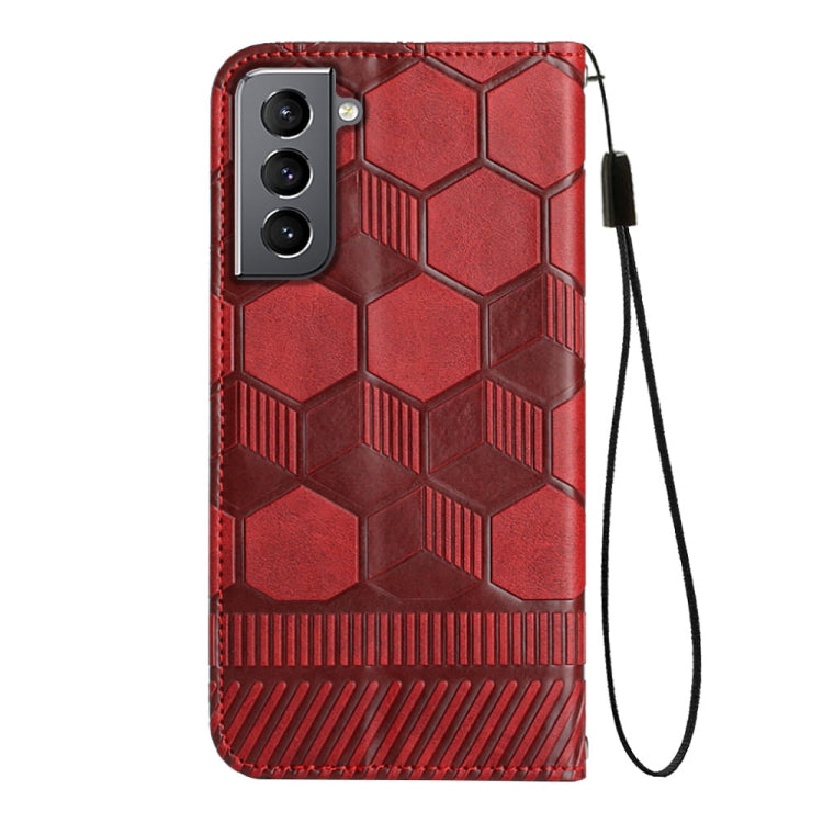 For Samsung Galaxy S21 5G Football Texture Magnetic Leather Flip Phone Case