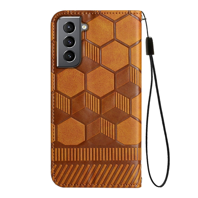 For Samsung Galaxy S21 5G Football Texture Magnetic Leather Flip Phone Case