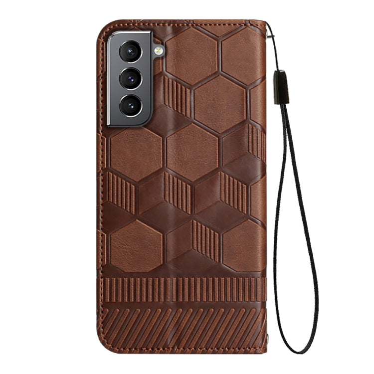 For Samsung Galaxy S21 5G Football Texture Magnetic Leather Flip Phone Case