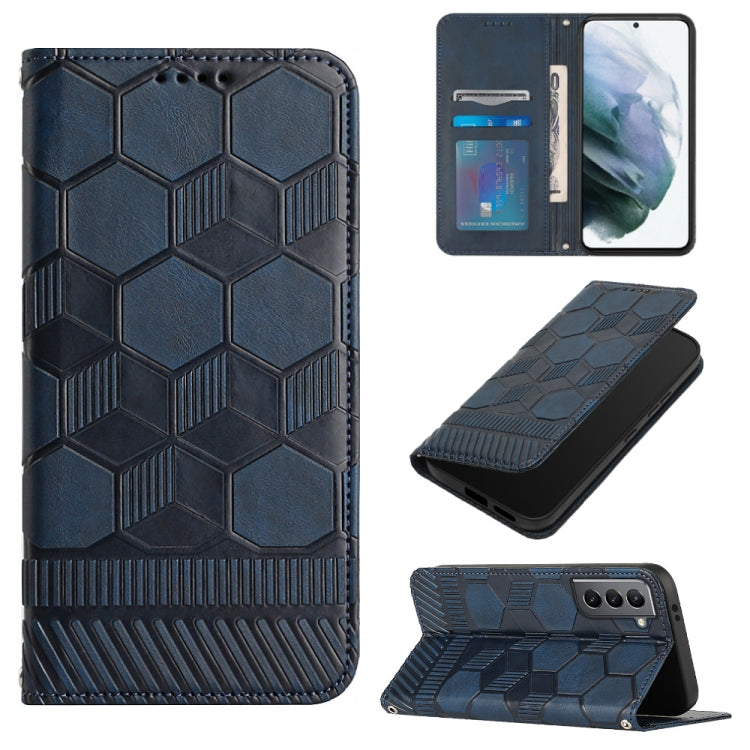 For Samsung Galaxy S21 5G Football Texture Magnetic Leather Flip Phone Case
