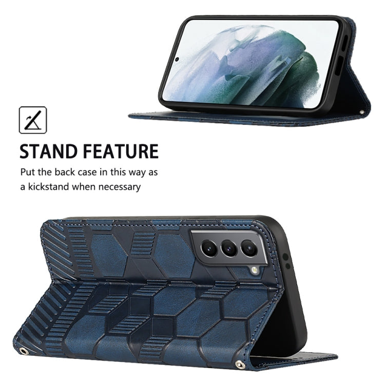 For Samsung Galaxy S21 5G Football Texture Magnetic Leather Flip Phone Case