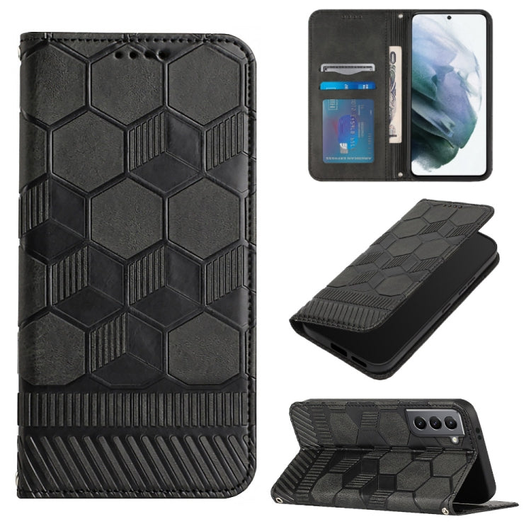 For Samsung Galaxy S21 5G Football Texture Magnetic Leather Flip Phone Case