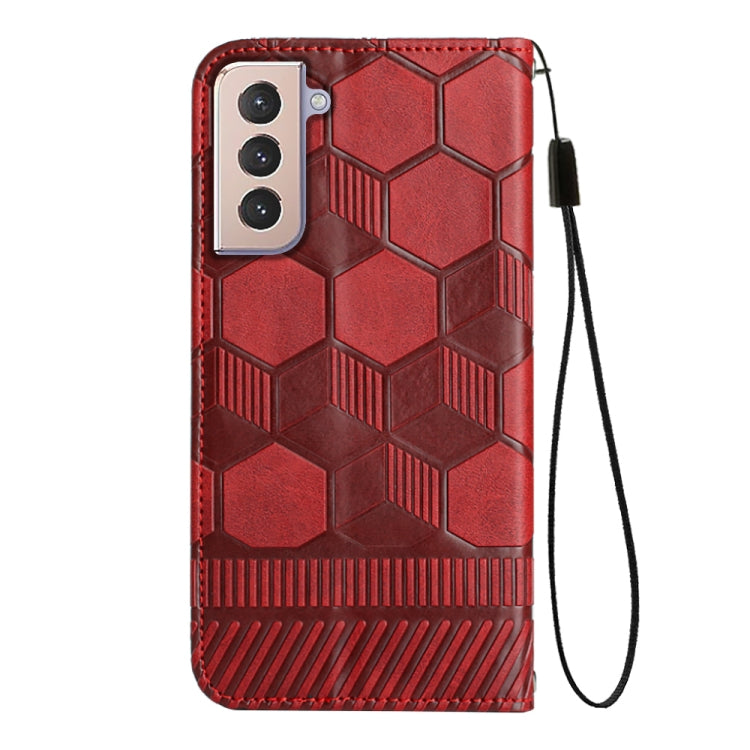 For Samsung Galaxy S21+ 5G Football Texture Magnetic Leather Flip Phone Case