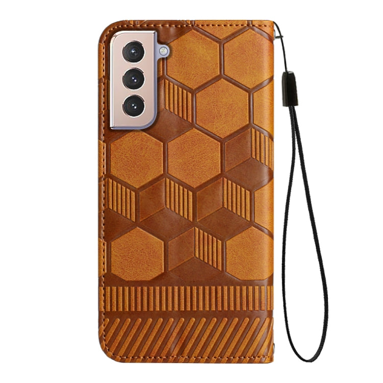 For Samsung Galaxy S21+ 5G Football Texture Magnetic Leather Flip Phone Case