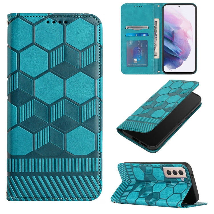 For Samsung Galaxy S21+ 5G Football Texture Magnetic Leather Flip Phone Case