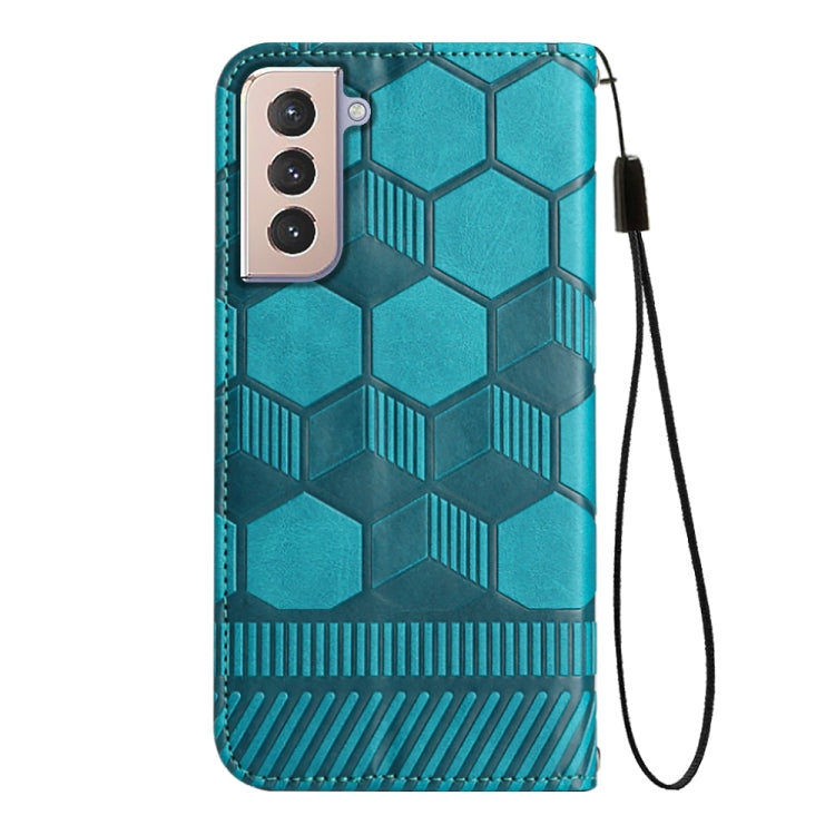 For Samsung Galaxy S21+ 5G Football Texture Magnetic Leather Flip Phone Case