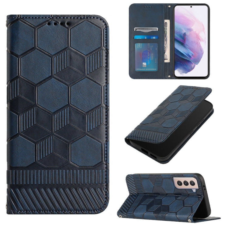 For Samsung Galaxy S21+ 5G Football Texture Magnetic Leather Flip Phone Case