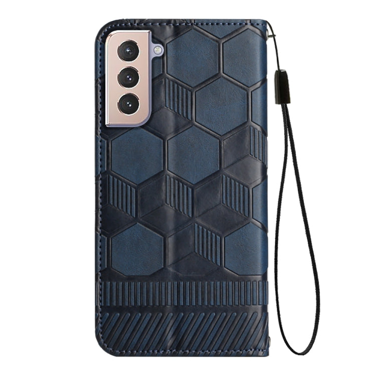 For Samsung Galaxy S21+ 5G Football Texture Magnetic Leather Flip Phone Case