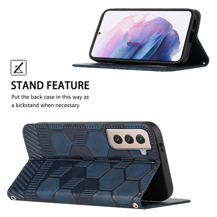 For Samsung Galaxy S21+ 5G Football Texture Magnetic Leather Flip Phone Case
