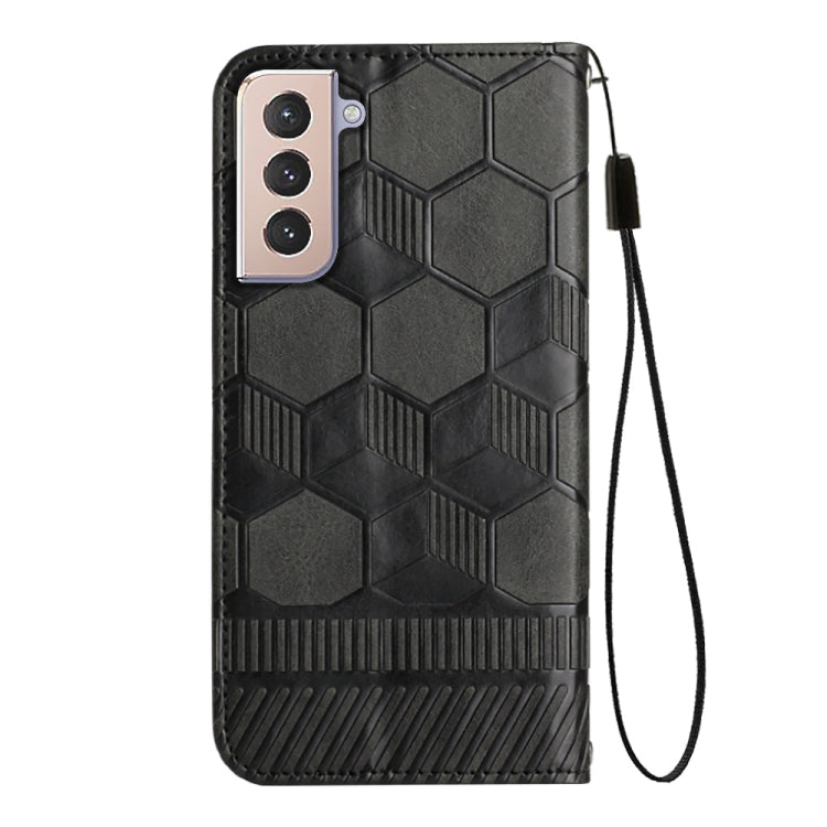For Samsung Galaxy S21+ 5G Football Texture Magnetic Leather Flip Phone Case