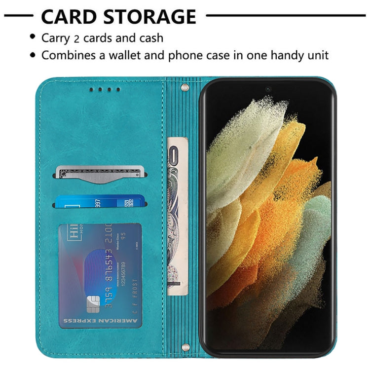 For Samsung Galaxy S21 Ultra 5G Football Texture Magnetic Leather Flip Phone Case
