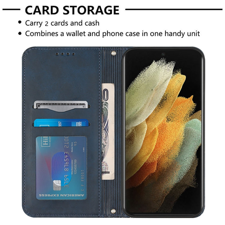 For Samsung Galaxy S21 Ultra 5G Football Texture Magnetic Leather Flip Phone Case