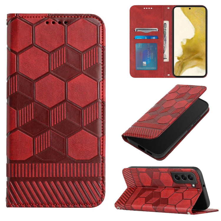 For Samsung Galaxy S22 5G Football Texture Magnetic Leather Flip Phone Case