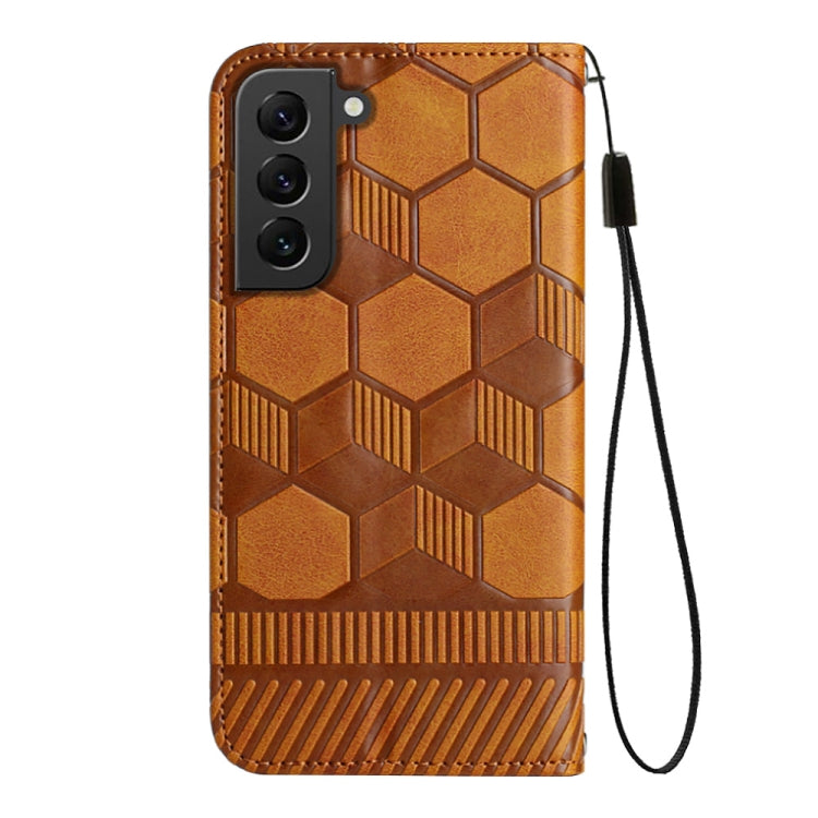For Samsung Galaxy S22 5G Football Texture Magnetic Leather Flip Phone Case