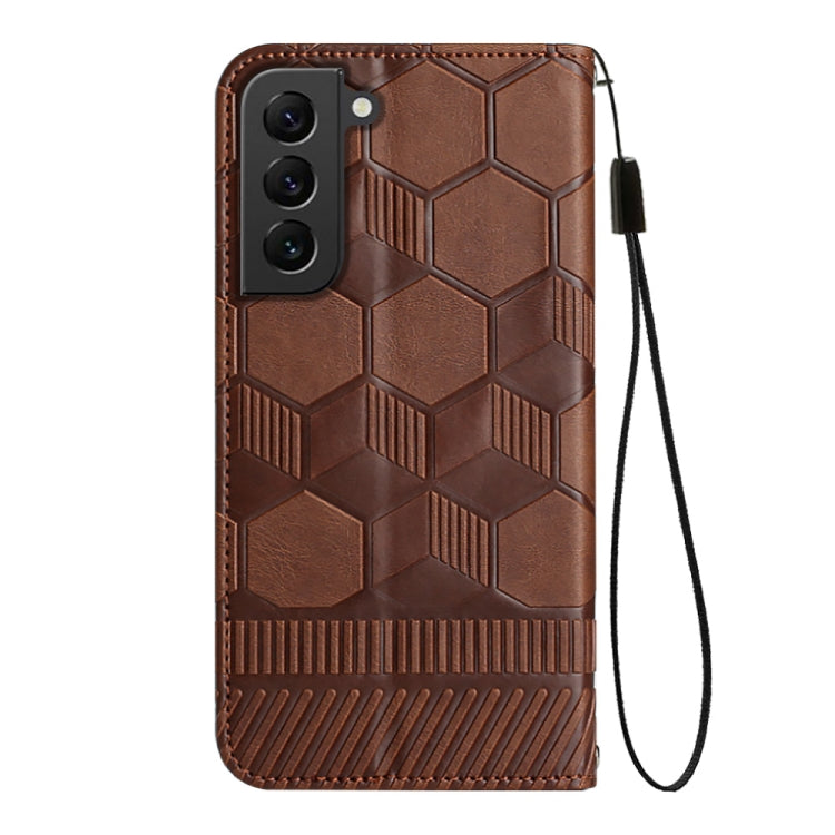For Samsung Galaxy S22 5G Football Texture Magnetic Leather Flip Phone Case