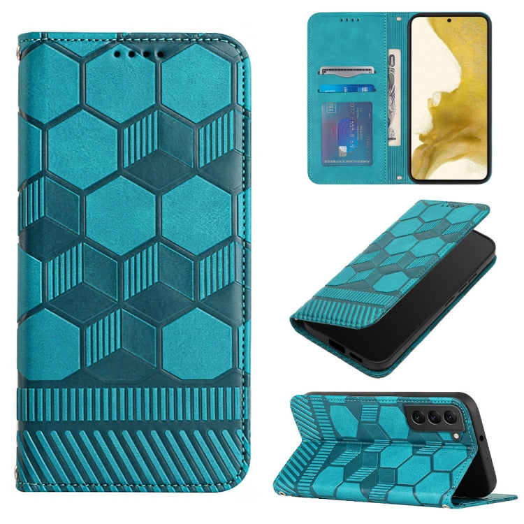 For Samsung Galaxy S22 5G Football Texture Magnetic Leather Flip Phone Case