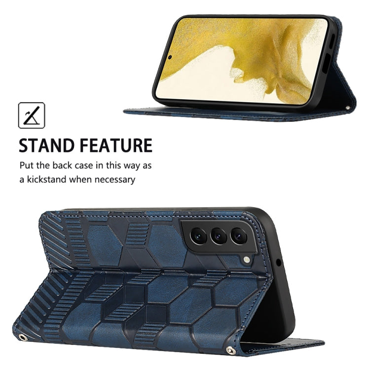 For Samsung Galaxy S22 5G Football Texture Magnetic Leather Flip Phone Case