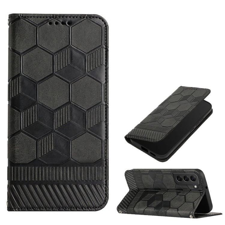 For Samsung Galaxy S22 5G Football Texture Magnetic Leather Flip Phone Case