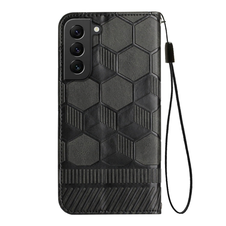 For Samsung Galaxy S22+ 5G Football Texture Magnetic Leather Flip Phone Case