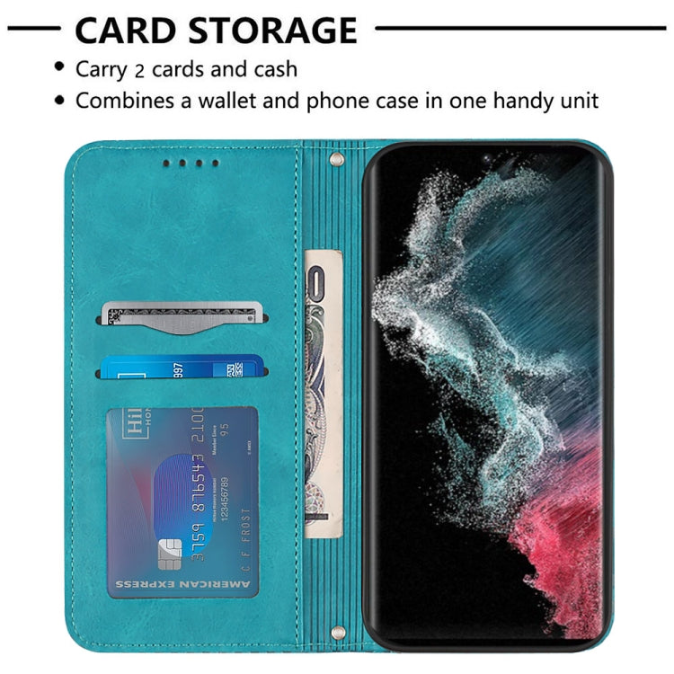 For Samsung Galaxy S22 Ultra 5G Football Texture Magnetic Leather Flip Phone Case