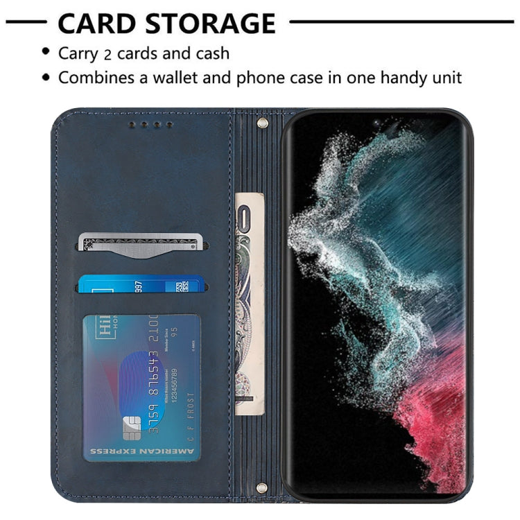 For Samsung Galaxy S22 Ultra 5G Football Texture Magnetic Leather Flip Phone Case