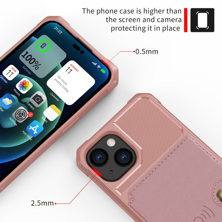 For iPhone 14 Magnetic Wallet Card Bag Leather Phone Case