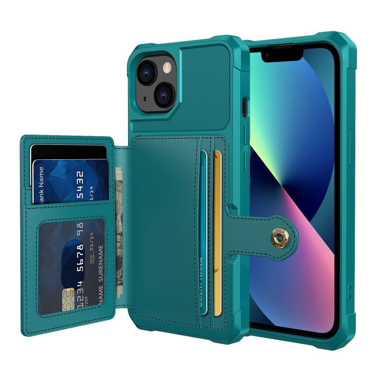 For iPhone 14 Magnetic Wallet Card Bag Leather Phone Case