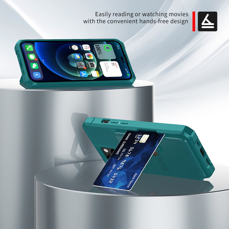 For iPhone 14 Magnetic Wallet Card Bag Leather Phone Case