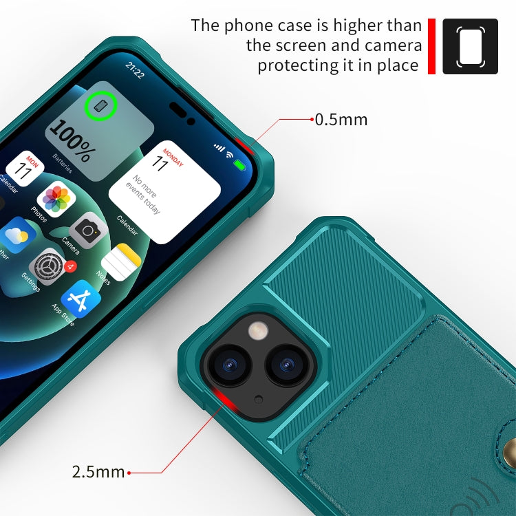 For iPhone 14 Magnetic Wallet Card Bag Leather Phone Case
