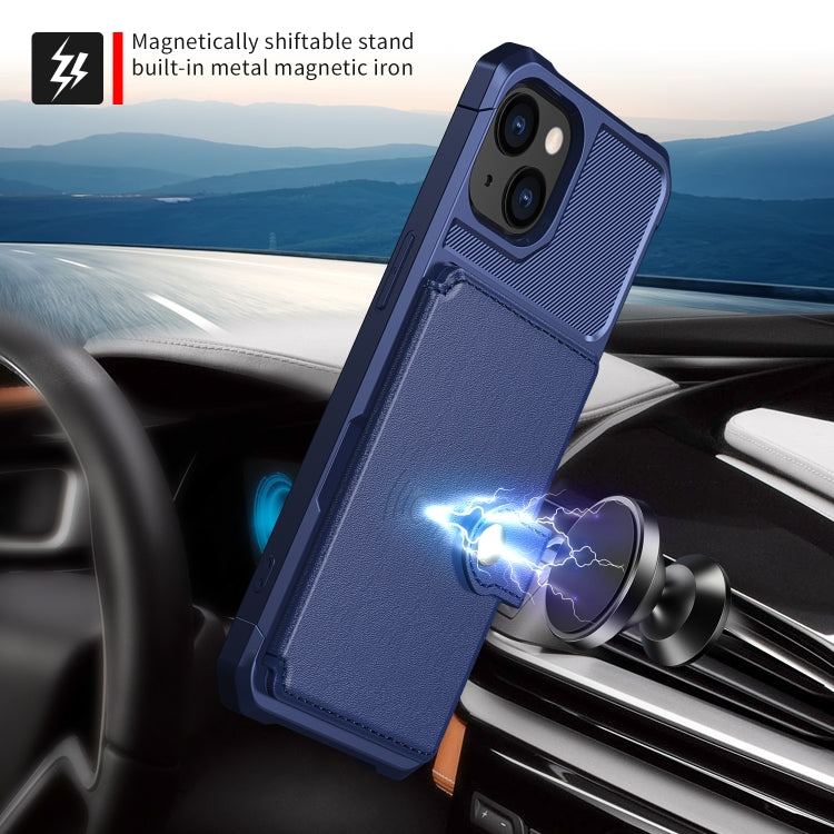 For iPhone 14 Magnetic Wallet Card Bag Leather Phone Case