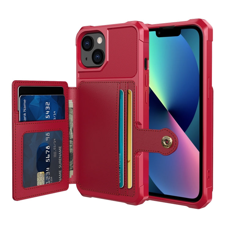 For iPhone 14 Magnetic Wallet Card Bag Leather Phone Case