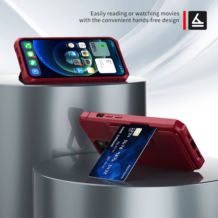 For iPhone 14 Magnetic Wallet Card Bag Leather Phone Case