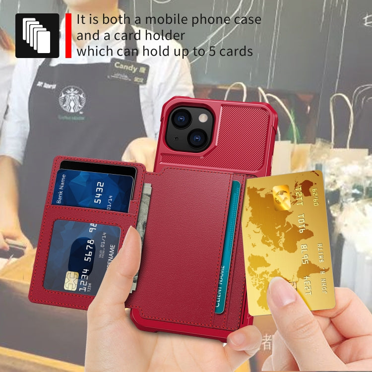 For iPhone 14 Magnetic Wallet Card Bag Leather Phone Case