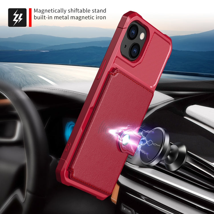 For iPhone 14 Magnetic Wallet Card Bag Leather Phone Case