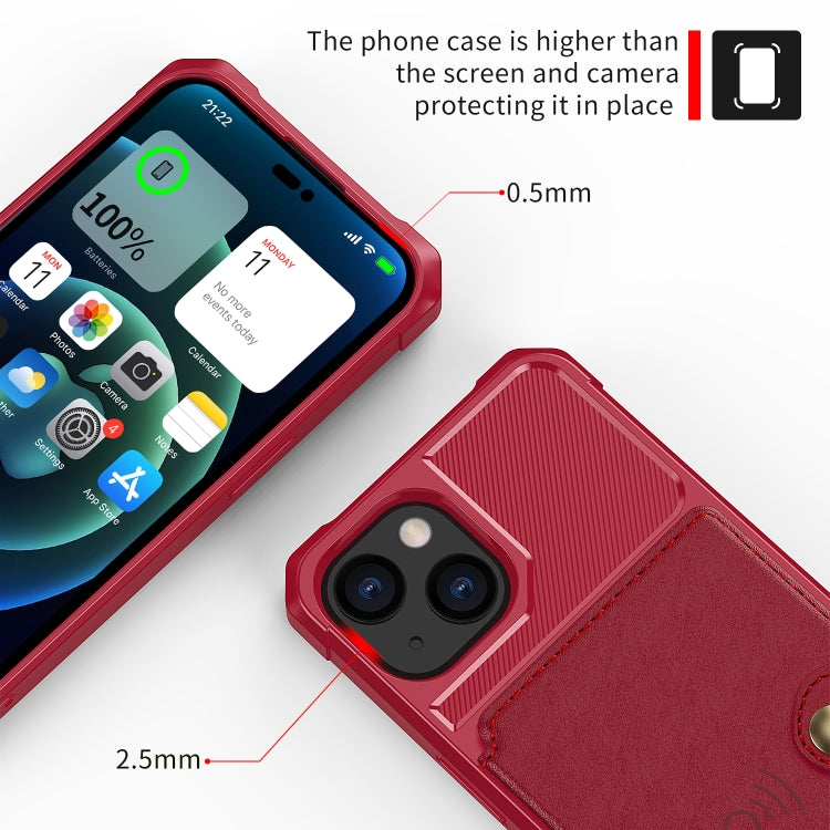 For iPhone 14 Magnetic Wallet Card Bag Leather Phone Case