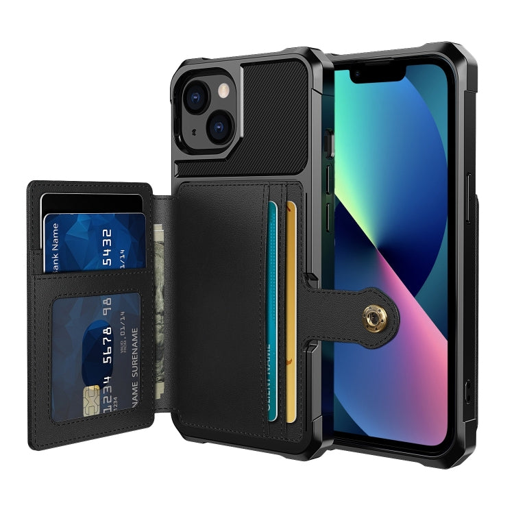 For iPhone 14 Magnetic Wallet Card Bag Leather Phone Case