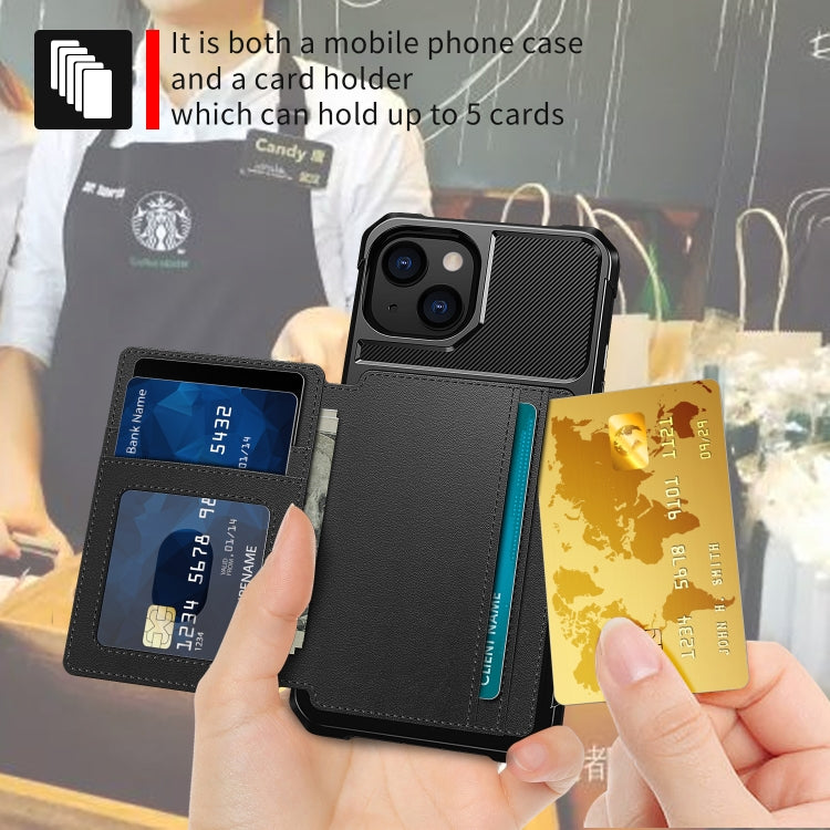 For iPhone 14 Magnetic Wallet Card Bag Leather Phone Case