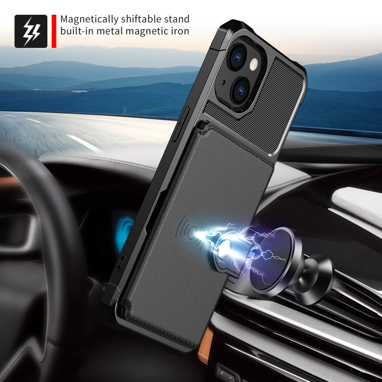 For iPhone 14 Magnetic Wallet Card Bag Leather Phone Case