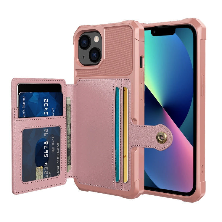 For iPhone 14 Plus Magnetic Wallet Card Bag Leather Phone Case
