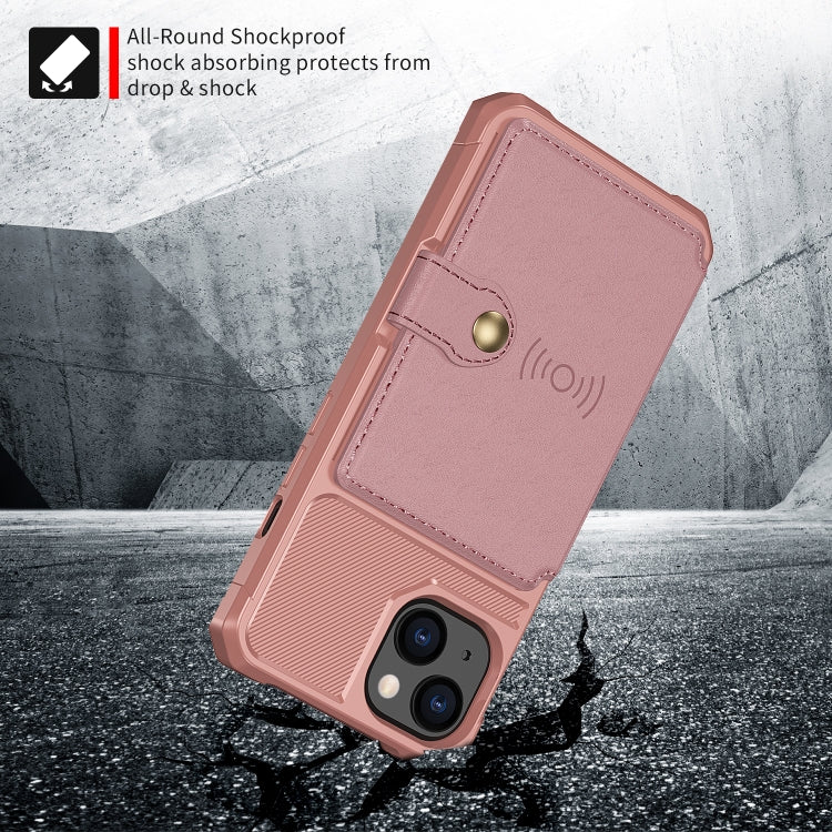 For iPhone 14 Plus Magnetic Wallet Card Bag Leather Phone Case