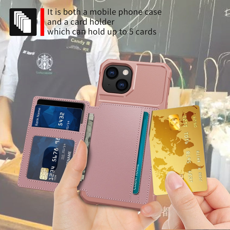 For iPhone 14 Plus Magnetic Wallet Card Bag Leather Phone Case