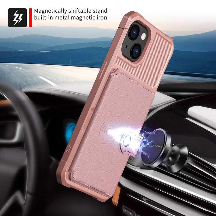 For iPhone 14 Plus Magnetic Wallet Card Bag Leather Phone Case
