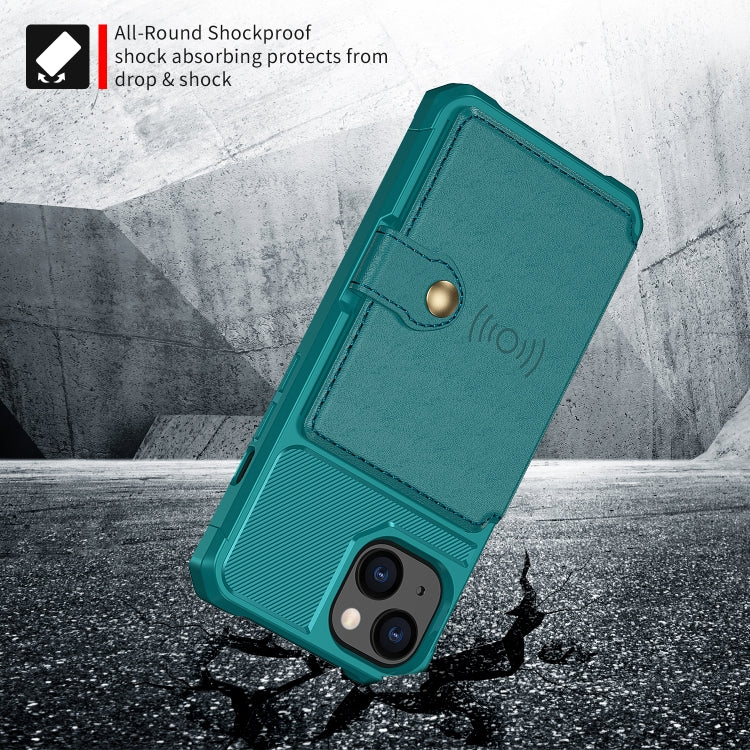 For iPhone 14 Plus Magnetic Wallet Card Bag Leather Phone Case