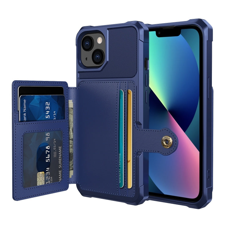 For iPhone 14 Plus Magnetic Wallet Card Bag Leather Phone Case