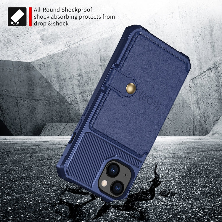 For iPhone 14 Plus Magnetic Wallet Card Bag Leather Phone Case